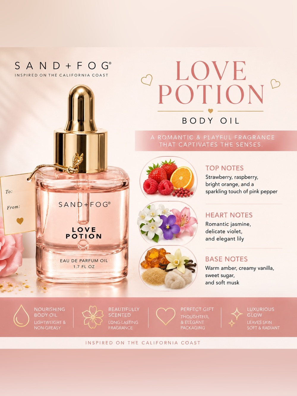 SAND + FOG Love Potion Body Oil — Pink and Gold